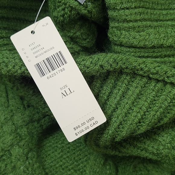 Anthropologie NWT Cable Knit Turtleneck Sweater Vest One Size in Moss - Picture 7 of 7